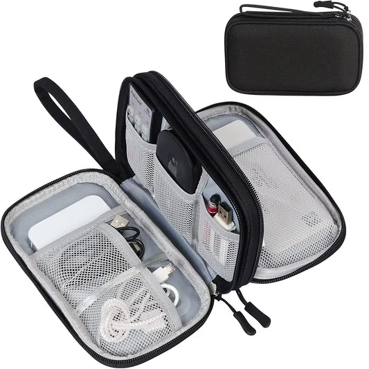 Waterproof Cable Organizer Bag - Portable Travel Electronics Accessories Case for Chargers, Cables, Power Banks & Gadgets
