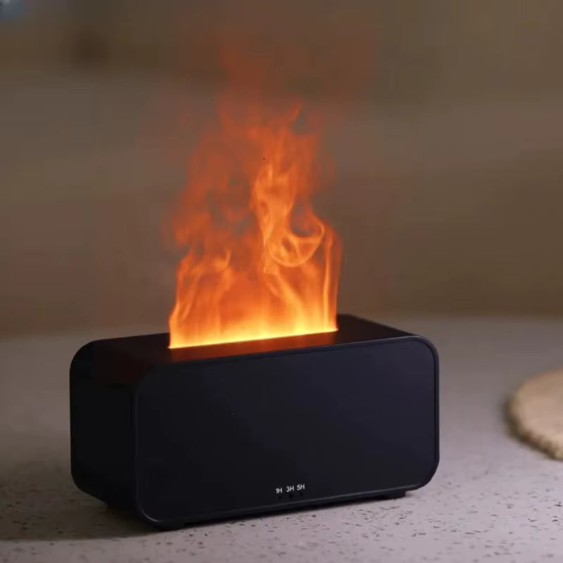 2-in-1 Aroma Diffuser & Flame Humidifier - Essential Oil Mist with LED Ambience Light