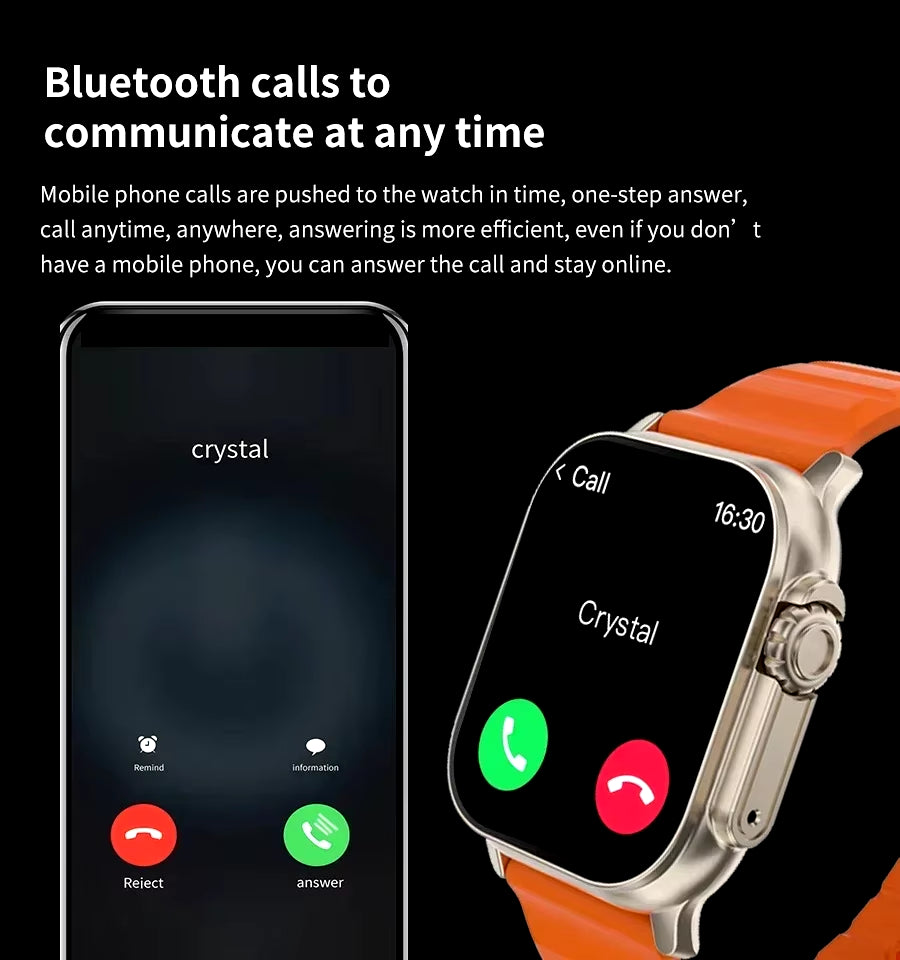 All-in-One Bluetooth Smart Watch - Call, Message Alert, Heart Rate & Fitness Tracker for Android/ iOS
