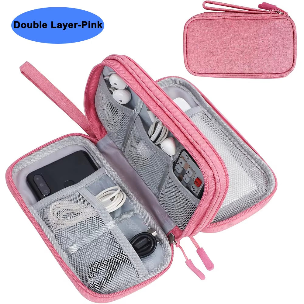 Waterproof Cable Organizer Bag - Portable Travel Electronics Accessories Case for Chargers, Cables, Power Banks & Gadgets