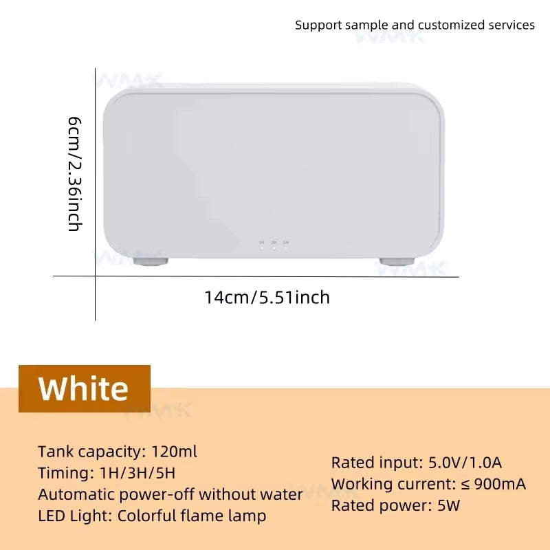 2-in-1 Aroma Diffuser & Flame Humidifier - Essential Oil Mist with LED Ambience Light