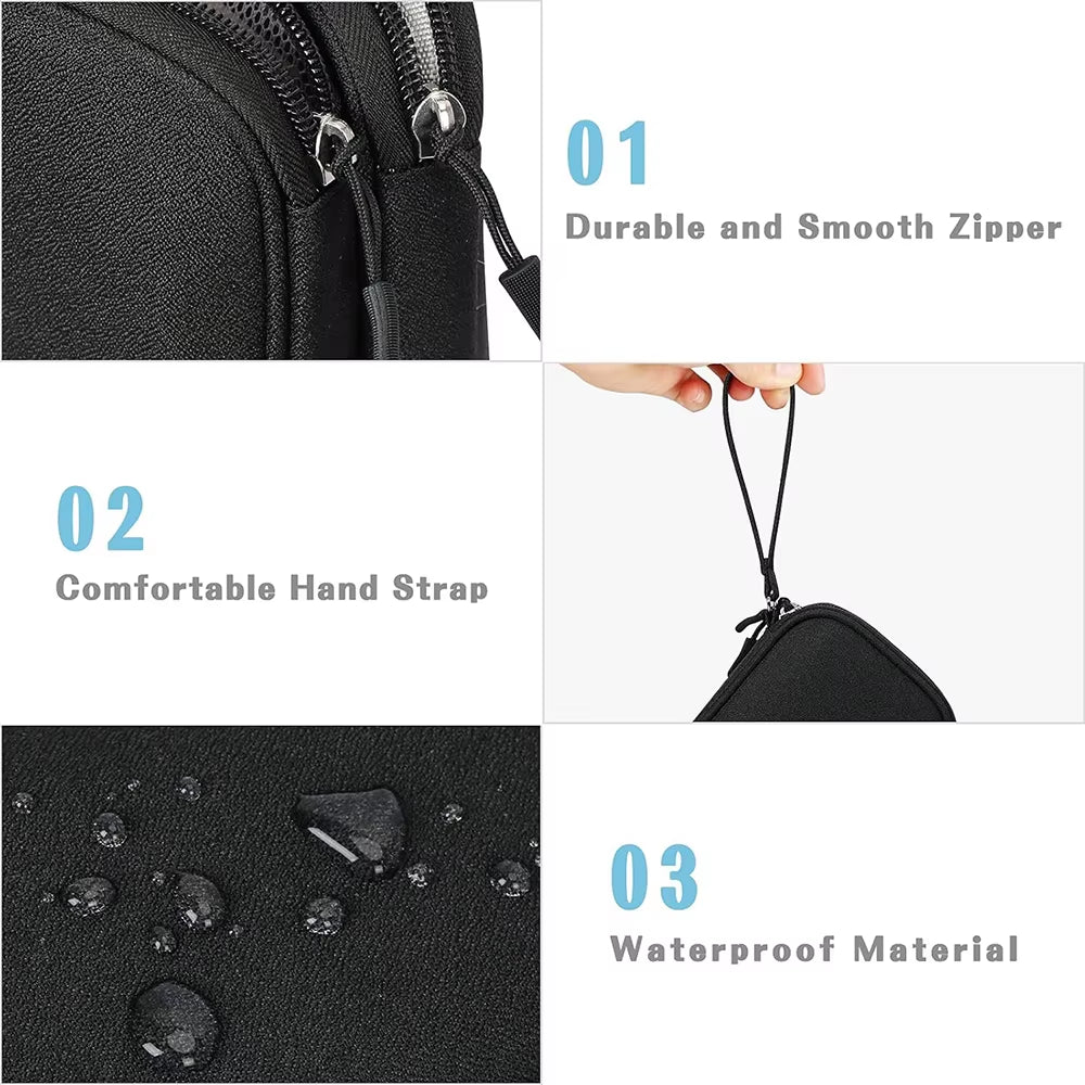 Waterproof Cable Organizer Bag - Portable Travel Electronics Accessories Case for Chargers, Cables, Power Banks & Gadgets