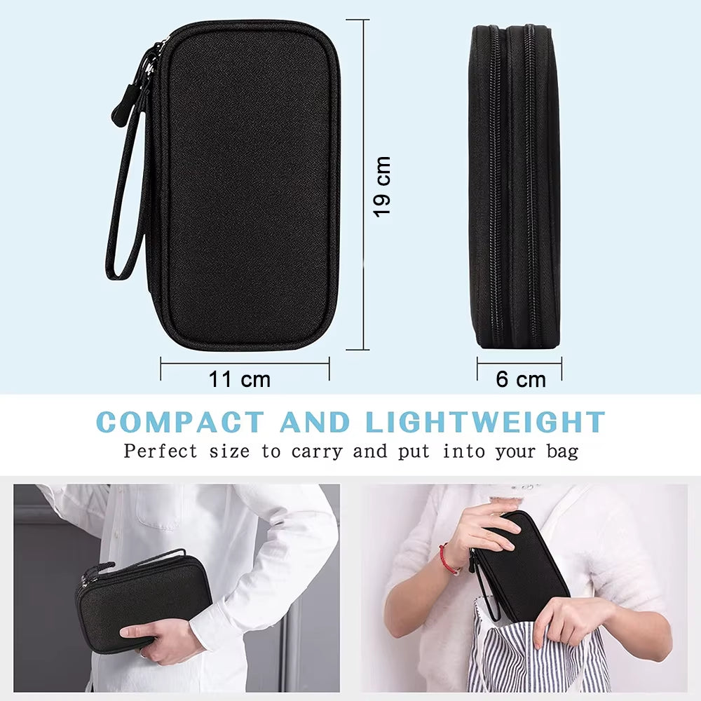 Waterproof Cable Organizer Bag - Portable Travel Electronics Accessories Case for Chargers, Cables, Power Banks & Gadgets