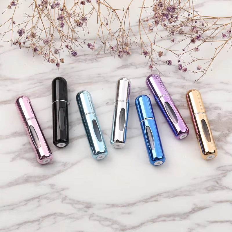 Elegant Refillable Perfume Atomizer - Pocket-Sized Spray for On-the-Go Freshness